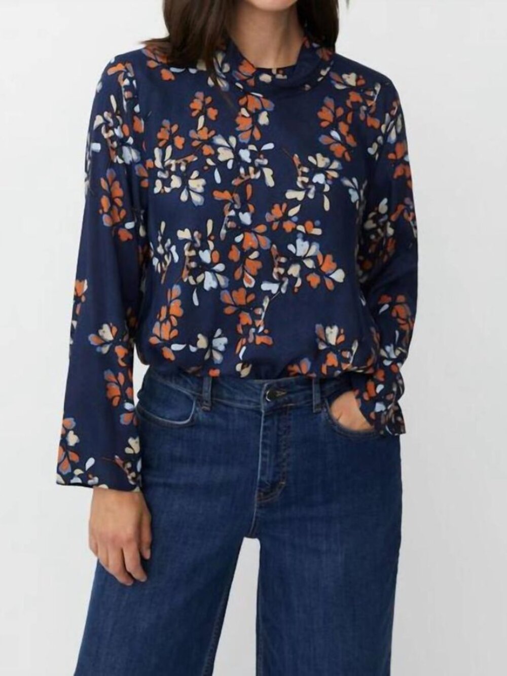 Masai Copenhagen $148 Women's XL MaDalmora High Neck Long Sleeve Top - Autumnal